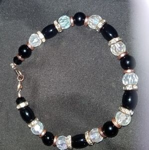 NWT Handcrafted Coral & Black 2 PC Jewelry Set